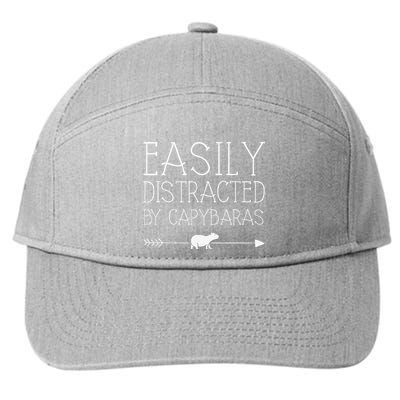 Easily Distracted By Capybaras Gift For Girl Women Mammal  7-Panel Snapback Hat