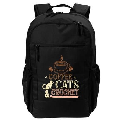 Easily Distracted By Crochet And Coffee Crochet Cats Lovers Backpack