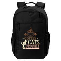 Easily Distracted By Crochet And Coffee Crochet Cats Lovers Backpack