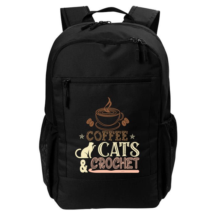 Easily Distracted By Crochet And Coffee Crochet Cats Lovers Backpack