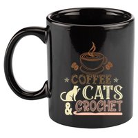 Easily Distracted By Crochet And Coffee Crochet Cats Lovers 11oz C Handle Ceramic Mug