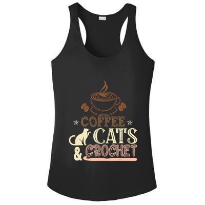 Easily Distracted By Crochet And Coffee Crochet Cats Lovers Ladies PosiCharge Competitor Racerback Tank