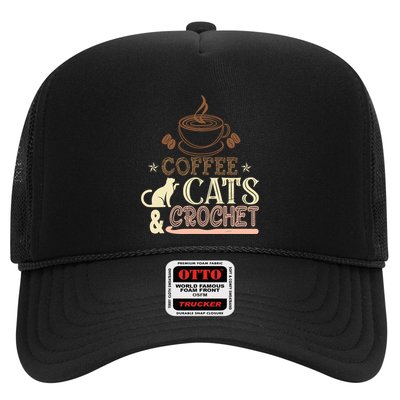 Easily Distracted By Crochet And Coffee Crochet Cats Lovers Trucker Hat