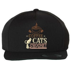 Easily Distracted By Crochet And Coffee Crochet Cats Lovers Wool Snapback Cap