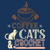 Easily Distracted By Crochet And Coffee Crochet Cats Lovers 7 Panel Mesh Trucker Snapback Hat