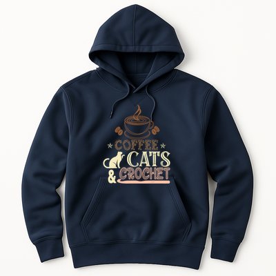 Easily Distracted By Crochet And Coffee Crochet Cats Lovers Hoodie
