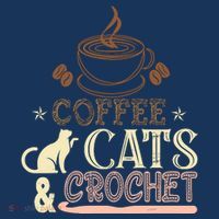 Easily Distracted By Crochet And Coffee Crochet Cats Lovers T-Shirt
