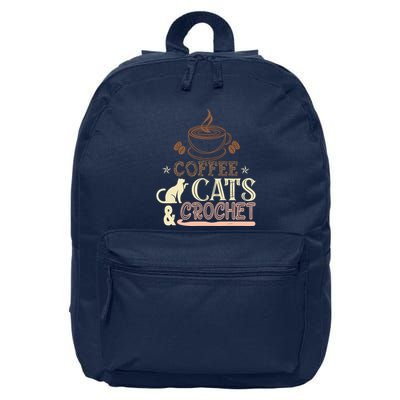 Easily Distracted By Crochet And Coffee Crochet Cats Lovers 16 in Basic Backpack