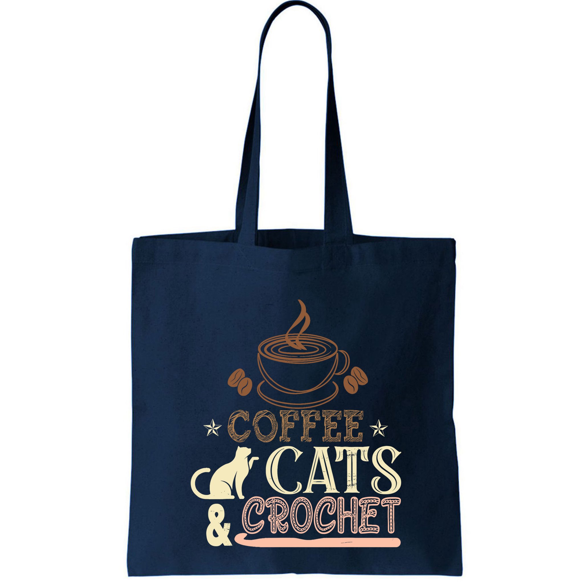 Easily Distracted By Crochet And Coffee Crochet Cats Lovers Bag