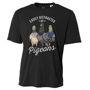 Easily Distracted By Pigeons Pigeon Lover Cooling Performance Crew T-Shirt