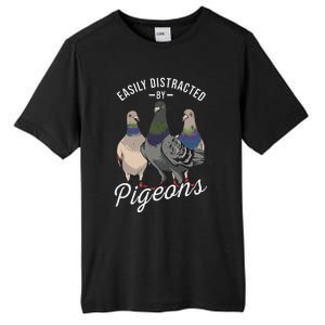 Easily Distracted By Pigeons Pigeon Lover Tall Fusion ChromaSoft Performance T-Shirt