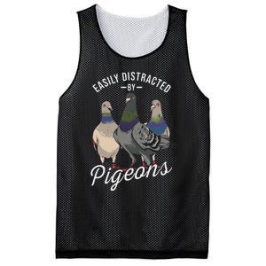 Easily Distracted By Pigeons Pigeon Lover Mesh Reversible Basketball Jersey Tank