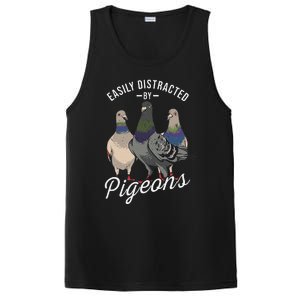 Easily Distracted By Pigeons Pigeon Lover PosiCharge Competitor Tank