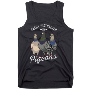 Easily Distracted By Pigeons Pigeon Lover Tank Top