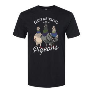 Easily Distracted By Pigeons Pigeon Lover Softstyle CVC T-Shirt