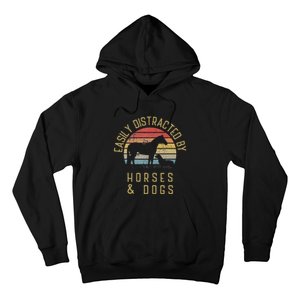 Easily Distracted By Horses And Dogs I Like Heart Horse Dog Hoodie