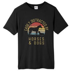 Easily Distracted By Horses And Dogs I Like Heart Horse Dog Tall Fusion ChromaSoft Performance T-Shirt