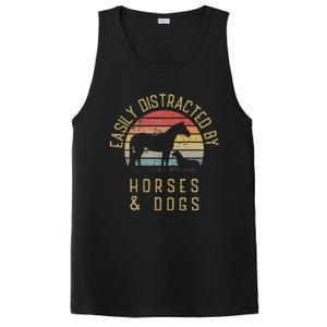 Easily Distracted By Horses And Dogs I Like Heart Horse Dog PosiCharge Competitor Tank