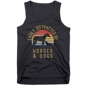 Easily Distracted By Horses And Dogs I Like Heart Horse Dog Tank Top