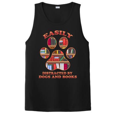 Easily Distracted By Dogs And Books Animal Book Lover Gift PosiCharge Competitor Tank