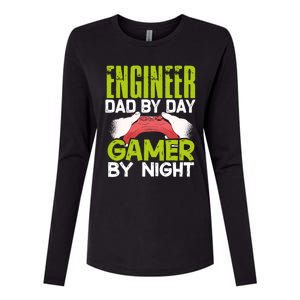 Enginer Dad By Day Gamer By Night Fathers Funny Gaming Gift Womens Cotton Relaxed Long Sleeve T-Shirt