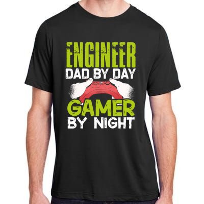 Enginer Dad By Day Gamer By Night Fathers Funny Gaming Gift Adult ChromaSoft Performance T-Shirt