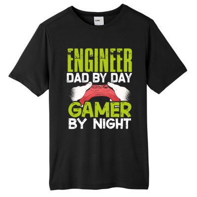 Enginer Dad By Day Gamer By Night Fathers Funny Gaming Gift Tall Fusion ChromaSoft Performance T-Shirt