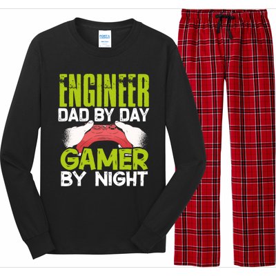 Enginer Dad By Day Gamer By Night Fathers Funny Gaming Gift Long Sleeve Pajama Set