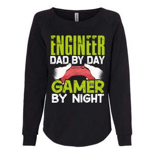 Enginer Dad By Day Gamer By Night Fathers Funny Gaming Gift Womens California Wash Sweatshirt