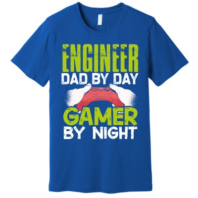 Enginer Dad By Day Gamer By Night Fathers Funny Gaming Gift Premium T-Shirt