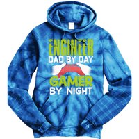 Enginer Dad By Day Gamer By Night Fathers Funny Gaming Gift Tie Dye Hoodie