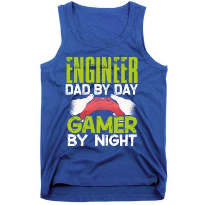 Enginer Dad By Day Gamer By Night Fathers Funny Gaming Gift Tank Top