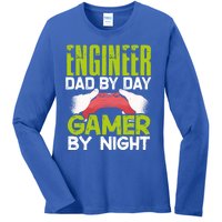 Enginer Dad By Day Gamer By Night Fathers Funny Gaming Gift Ladies Long Sleeve Shirt