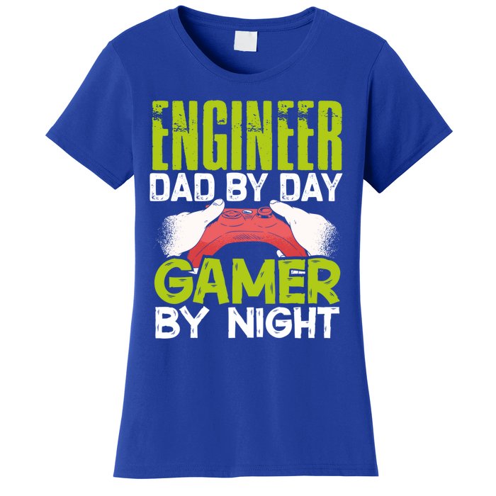 Enginer Dad By Day Gamer By Night Fathers Funny Gaming Gift Women's T-Shirt