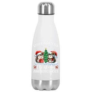 Easily Distracted By Christmas And Hedgehogs Santa Christmas Gift Stainless Steel Insulated Water Bottle