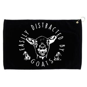 Easily Distracted By Goats Grommeted Golf Towel