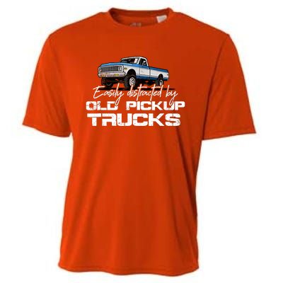 Easily Distracted By Old Pickup Trucks For Retro Cooling Performance Crew T-Shirt