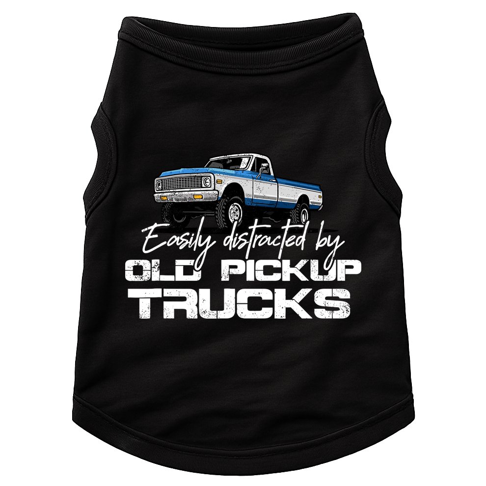 Easily Distracted By Old Pickup Trucks For Retro Doggie Tank