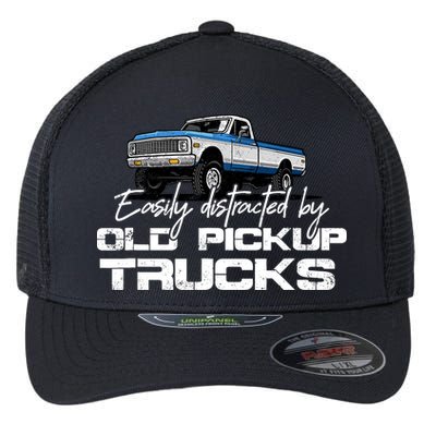 Easily Distracted By Old Pickup Trucks For Retro Flexfit Unipanel Trucker Cap