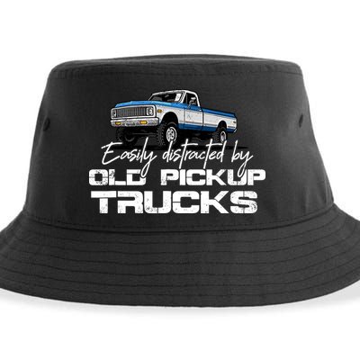 Easily Distracted By Old Pickup Trucks For Retro Sustainable Bucket Hat