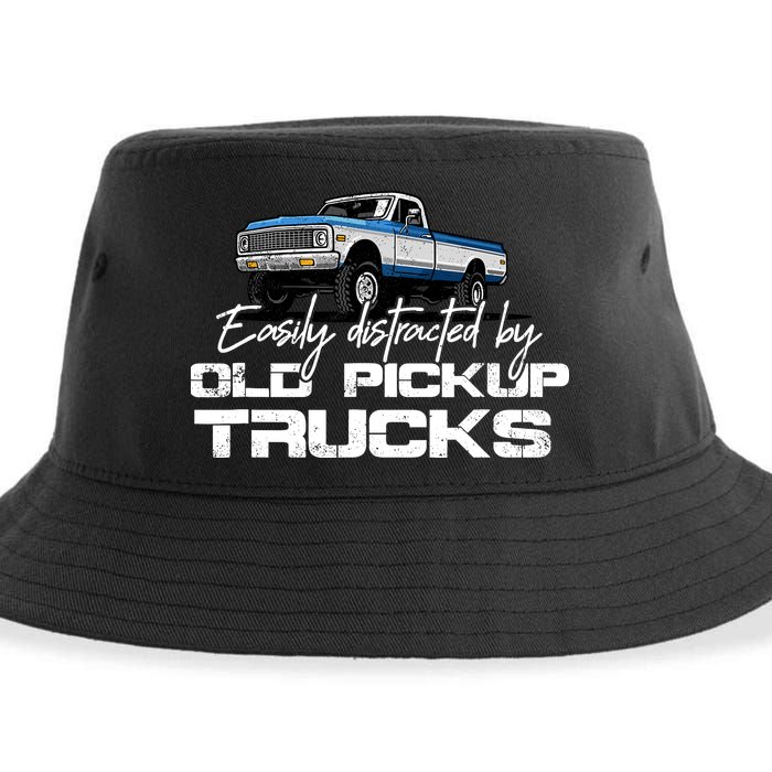 Easily Distracted By Old Pickup Trucks For Retro Sustainable Bucket Hat
