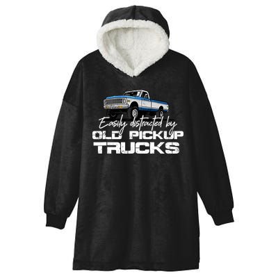 Easily Distracted By Old Pickup Trucks For Retro Hooded Wearable Blanket