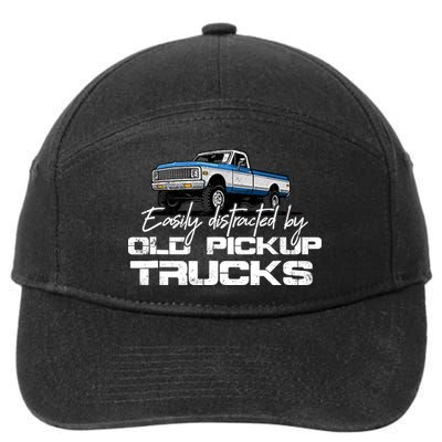 Easily Distracted By Old Pickup Trucks For Retro 7-Panel Snapback Hat