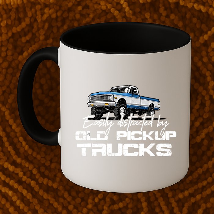 Easily Distracted By Old Pickup Trucks For Retro Mug