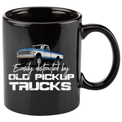Easily Distracted By Old Pickup Trucks For Retro 11oz C Handle Ceramic Mug