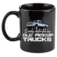Easily Distracted By Old Pickup Trucks For Retro 11oz C Handle Ceramic Mug