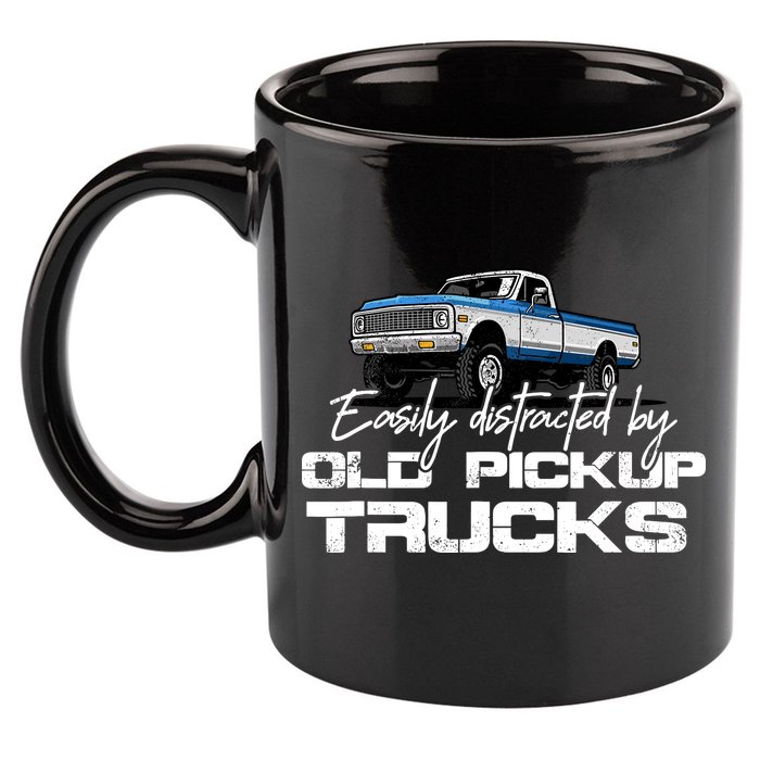Easily Distracted By Old Pickup Trucks For Retro 11oz C Handle Ceramic Mug