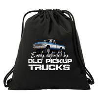 Easily Distracted By Old Pickup Trucks For Retro Drawstring Bag