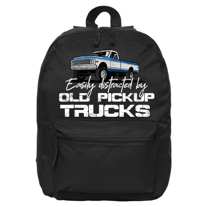 Easily Distracted By Old Pickup Trucks For Retro 16 in Basic Backpack