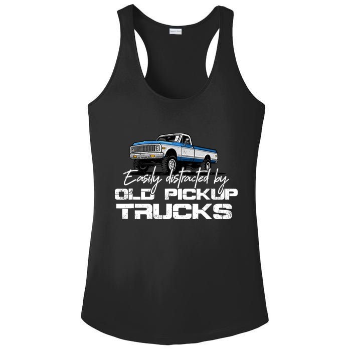 Easily Distracted By Old Pickup Trucks For Retro Ladies PosiCharge Competitor Racerback Tank